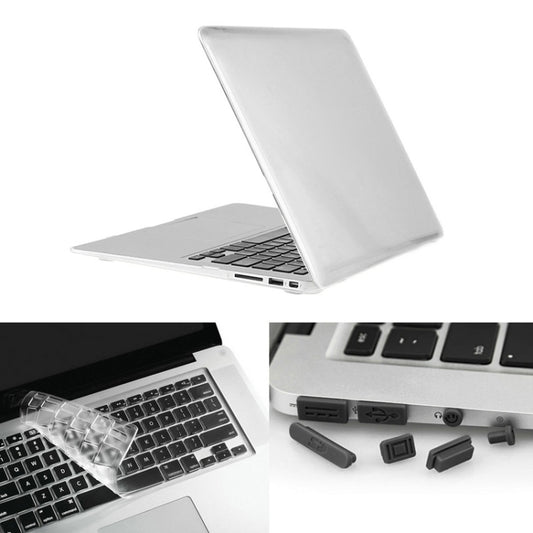 ENKAY for Macbook Air 13.3 inch (US Version) / A1369 / A1466 Hat-Prince 3 in 1 Crystal Hard Shell Plastic Protective Case with Keyboard Guard & Port Dust Plug(White) - MacBook Air Cases by ENKAY | Online Shopping UK | buy2fix