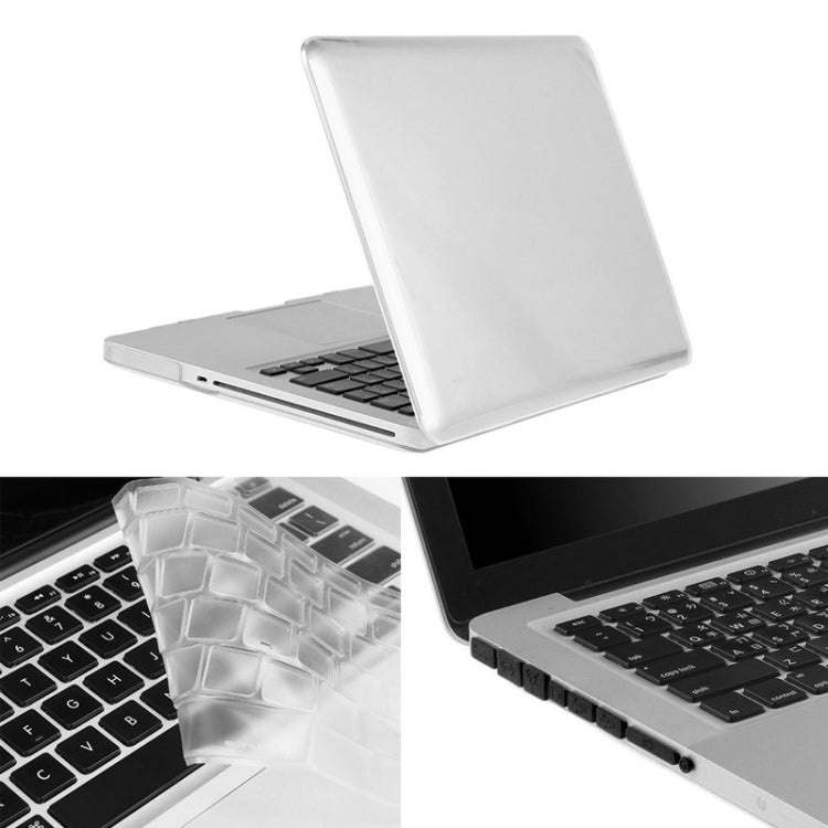 ENKAY for Macbook Pro 13.3 inch (US Version) / A1278 Hat-Prince 3 in 1 Crystal Hard Shell Plastic Protective Case with Keyboard Guard & Port Dust Plug(White) - MacBook Pro Cases by ENKAY | Online Shopping UK | buy2fix