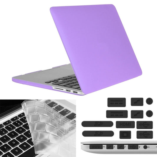 ENKAY for Macbook Pro Retina 15.4 inch (US Version) / A1398 Hat-Prince 3 in 1 Frosted Hard Shell Plastic Protective Case with Keyboard Guard & Port Dust Plug(Purple) - MacBook Pro Cases by ENKAY | Online Shopping UK | buy2fix