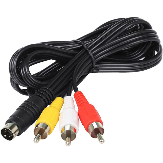 4 Pin S-Video to 3 RCA AV TV Male Cable Converter Adapter, Length: 1.5M(Black) - Cables by buy2fix | Online Shopping UK | buy2fix
