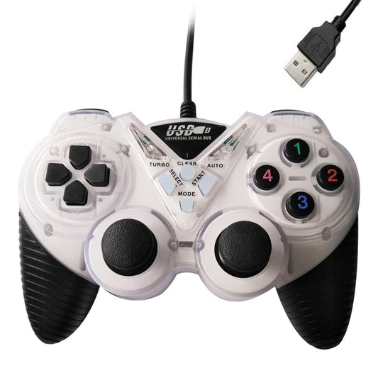 Wired Vibration Gamepad PC USB Controller Joystick Game Handle(White) - Pocket Console by buy2fix | Online Shopping UK | buy2fix