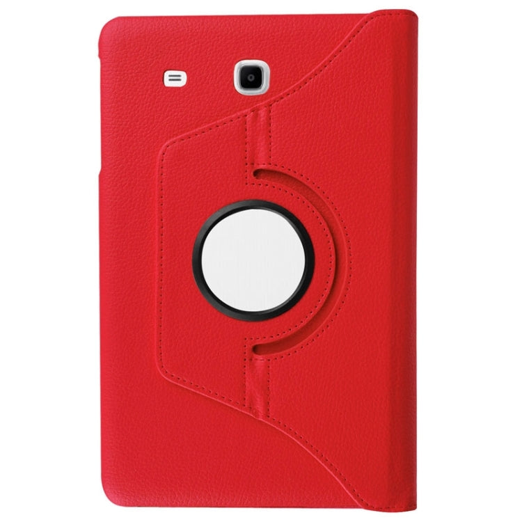 Litchi Texture Horizontal Flip Solid Color Leather Case with 360 Degrees Rotation Holder for Galaxy Tab E 9.6 / T560 / T561(Red) - Other Galaxy Tab PC by buy2fix | Online Shopping UK | buy2fix