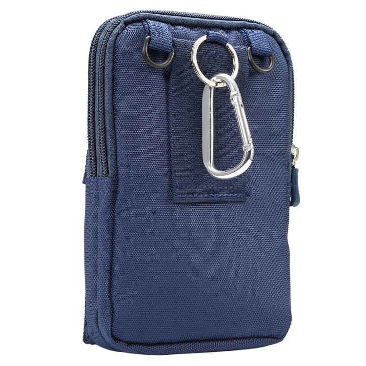 6.4 inch and Below Universal Polyester Men Vertical Style Case Shoulder Carrying Bag with Belt Hole & Climbing Buckle, For iPhone, Samsung, Sony, Huawei, Meizu, Lenovo, ASUS, Oneplus, Xiaomi, Cubot, Ulefone, Letv, DOOGEE, Vkworld, and other (Dark Blue) - More iPhone Cases by buy2fix | Online Shopping UK | buy2fix