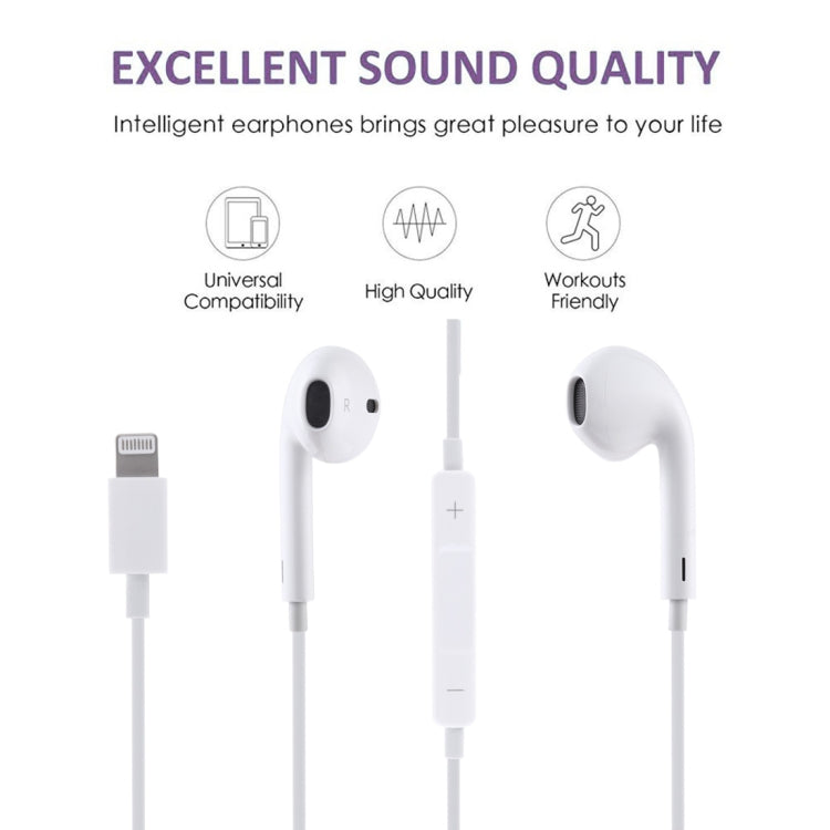 8 Pin Interface Stereo Music Earphone(White) - In Ear Wired Earphone by buy2fix | Online Shopping UK | buy2fix