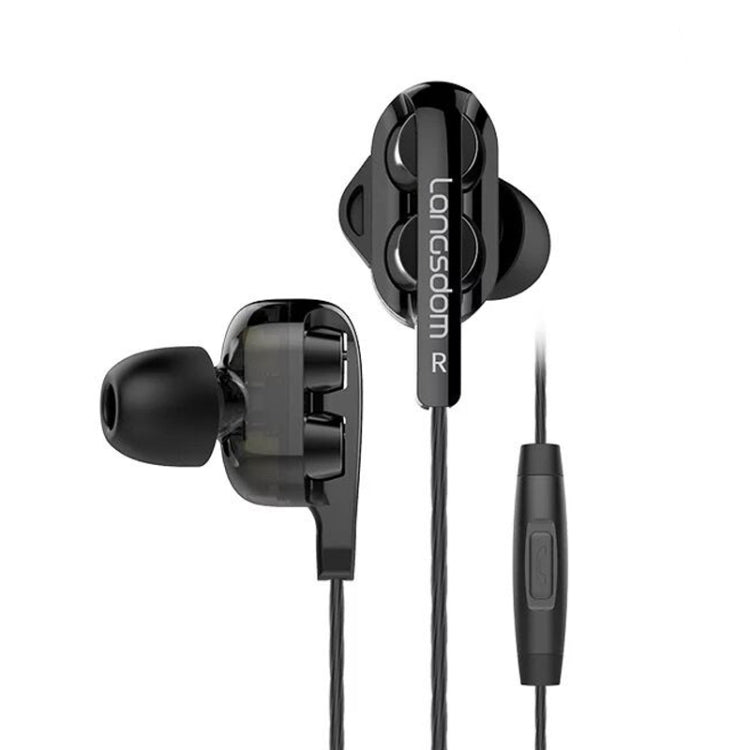 Langsdom Double Moving Coil with Wheat Headset(Black) - Bluetooth Earphone by Langsdom | Online Shopping UK | buy2fix