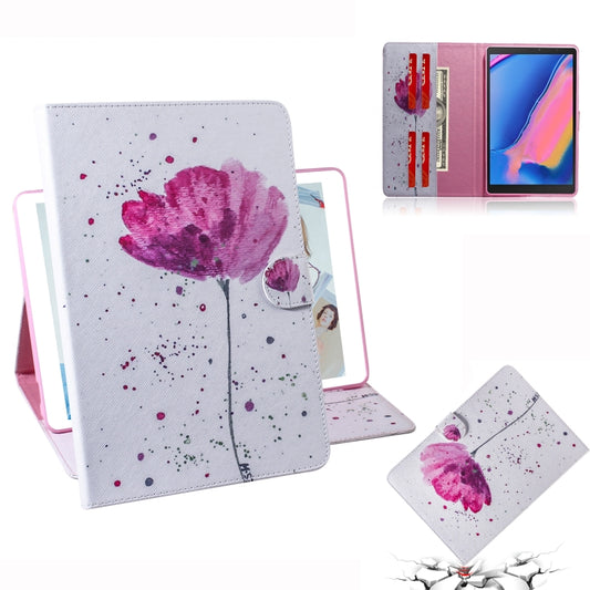 Purple Orchids Pattern Horizontal Flip Leather Case for Galaxy Tab A 8 (2019) / P200 / P205, with Holder & Card Slot & Wallet - Tab A 8.0 & S Pen (2019) P200/P205 by buy2fix | Online Shopping UK | buy2fix