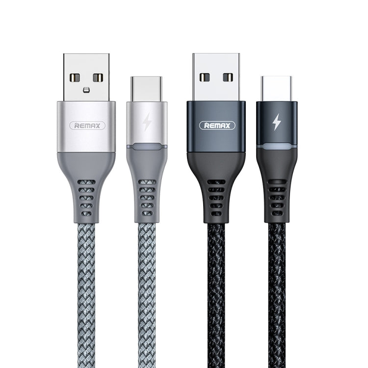 REMAX RC-152A 1m 2.4A USB to USB-C / Type-C Colorful Breathing Data Cable (Black) - USB-C & Type-C Cable by REMAX | Online Shopping UK | buy2fix