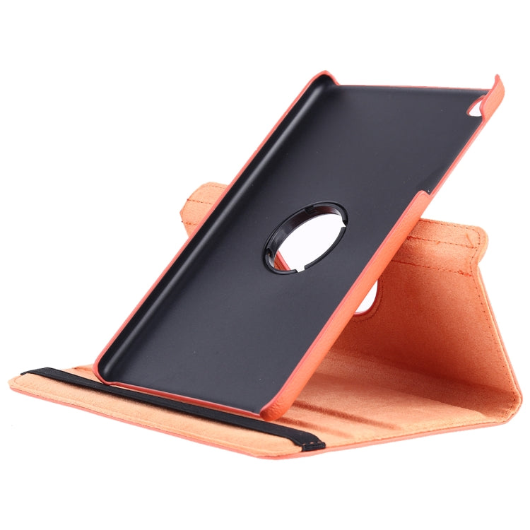 Litchi Texture Horizontal Flip 360 Degrees Rotation Leather Case for Galaxy Tab A 8 (2019) / P200 / P205, with Holder (Orange) - Tab A 8.0 & S Pen (2019) P200/P205 by buy2fix | Online Shopping UK | buy2fix