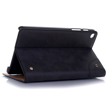 Retro Book Style Horizontal Flip Leather Case for Galaxy Tab A 8 (2019) P200 / P205,  with Holder & Card Slots & Wallet (Black) - Tab A 8.0 & S Pen (2019) P200/P205 by buy2fix | Online Shopping UK | buy2fix