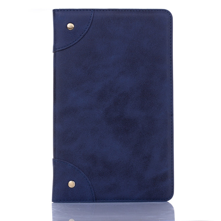 Retro Book Style Horizontal Flip Leather Case for Galaxy Tab A 8 (2019) P200 / P205,  with Holder & Card Slots & Wallet (Navy Blue) - Tab A 8.0 & S Pen (2019) P200/P205 by buy2fix | Online Shopping UK | buy2fix