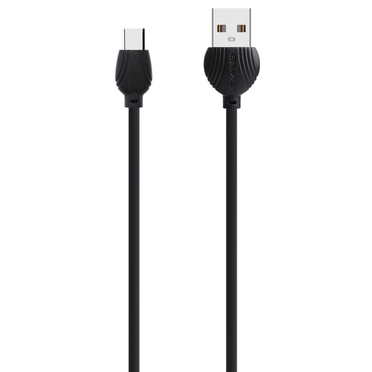 awei CL-62 2 in 1 2.5A USB-C / Type-C Charging + Transmission Aluminum Alloy Double-sided Insertion Data Cable, Length: 1m (Black) - Micro USB Cable by awei | Online Shopping UK | buy2fix