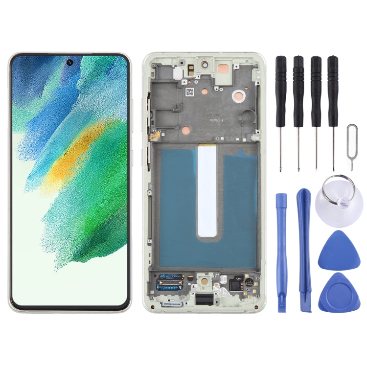 For Samsung Galaxy S21 FE 5G SM-G990B Original LCD Screen Digitizer Full Assembly with Frame (Olive Green) - Galaxy S Series Parts by buy2fix | Online Shopping UK | buy2fix