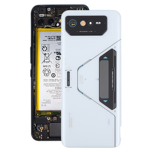 For Asus ROG Phone 6 Pro AI2201-D Glass Battery Back Cover with NFC/LCD(White) - Back Cover by buy2fix | Online Shopping UK | buy2fix