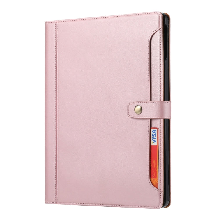 For iPad Air 11 2024 / Air 2022/2020 10.9 Calf Texture Double Fold Clasp Leather Tablet Case(Rose Gold) - iPad Air (2022) / (2020) 10.9 Cases by buy2fix | Online Shopping UK | buy2fix