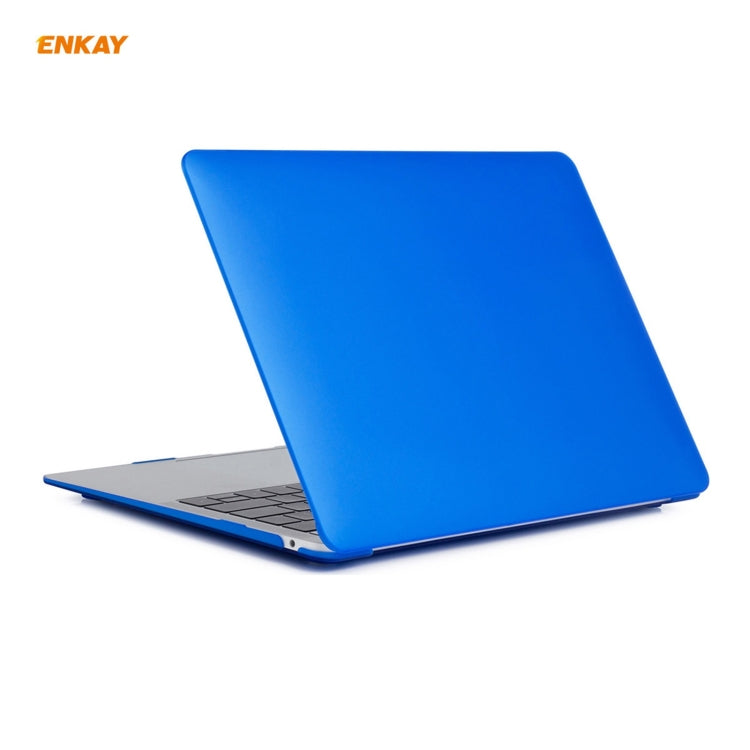 ENKAY 3 in 1 Matte Laptop Protective Case + EU Version TPU Keyboard Film + Anti-dust Plugs Set for MacBook Air 13.3 inch A1932 (2018)(Dark Blue) - MacBook Air Cases by ENKAY | Online Shopping UK | buy2fix