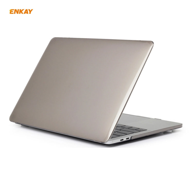 ENKAY 3 in 1 Crystal Laptop Protective Case + US Version TPU Keyboard Film + Anti-dust Plugs Set for MacBook Pro 13.3 inch A2251 & A2289 & A2338 (with Touch Bar)(Grey) - MacBook Pro Cases by ENKAY | Online Shopping UK | buy2fix