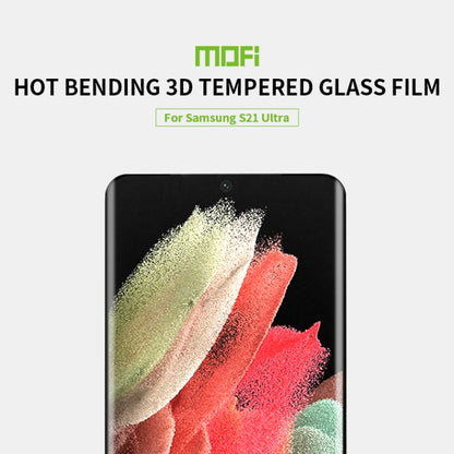 For Samsung Galaxy S21 Ultra 5G MOFI 9H 3D Explosion Proof Hot Bending Full Screen Covered Tempered Glass Film(Black) - Galaxy Tempered Glass by MOFI | Online Shopping UK | buy2fix