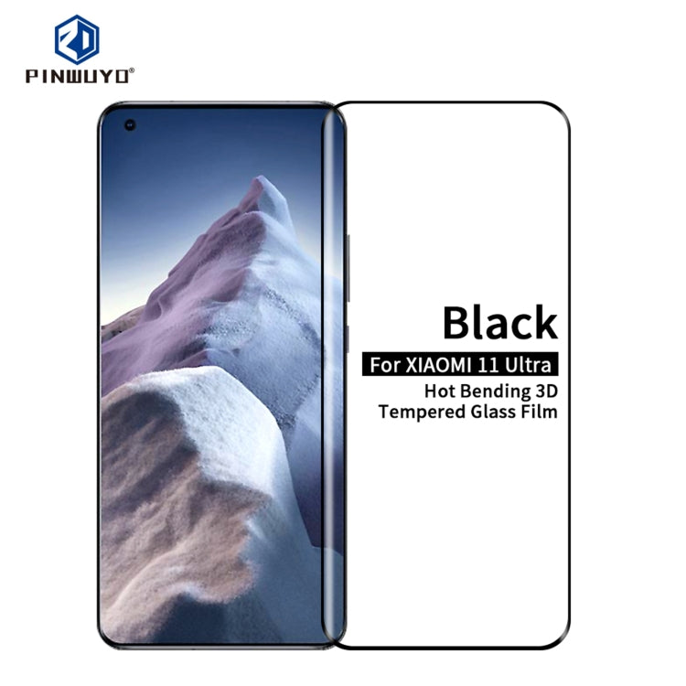 For Xiaomi Mi 11 Ultra PINWUYO 9H 3D Hot Bending Tempered Glass Film(Black) -  by PINWUYO | Online Shopping UK | buy2fix
