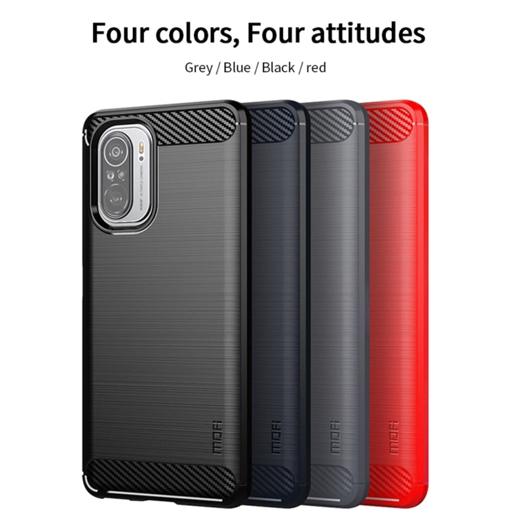 For Xiaomi Redmi K40 / K40 Pro / K40 Pro+ / Poco F3 MOFI Gentleness Series Brushed Texture Carbon Fiber Soft TPU Case(Black) - Xiaomi Cases by MOFI | Online Shopping UK | buy2fix