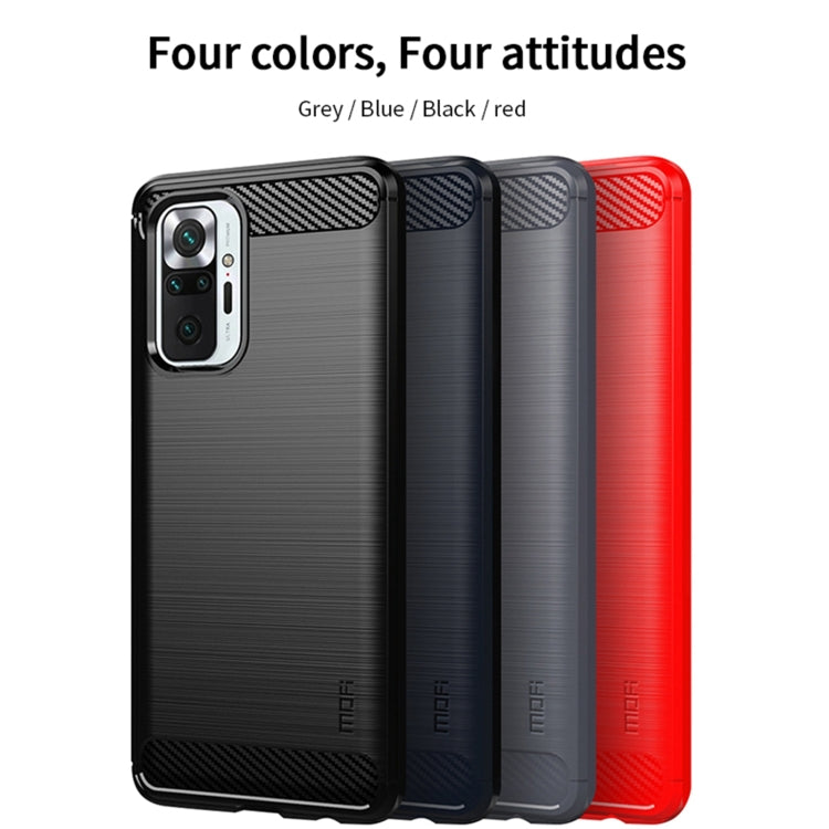 For Xiaomi Redmi Note 10 Pro / Note 10 Pro Max MOFI Gentleness Series Brushed Texture Carbon Fiber Soft TPU Case(Black) - Xiaomi Cases by MOFI | Online Shopping UK | buy2fix