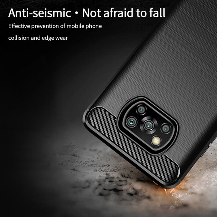 For Xiaomi POCO X3 / X3 NFC MOFI Gentleness Series Brushed Texture Carbon Fiber Soft TPU Case(Black) - Xiaomi Cases by MOFI | Online Shopping UK | buy2fix