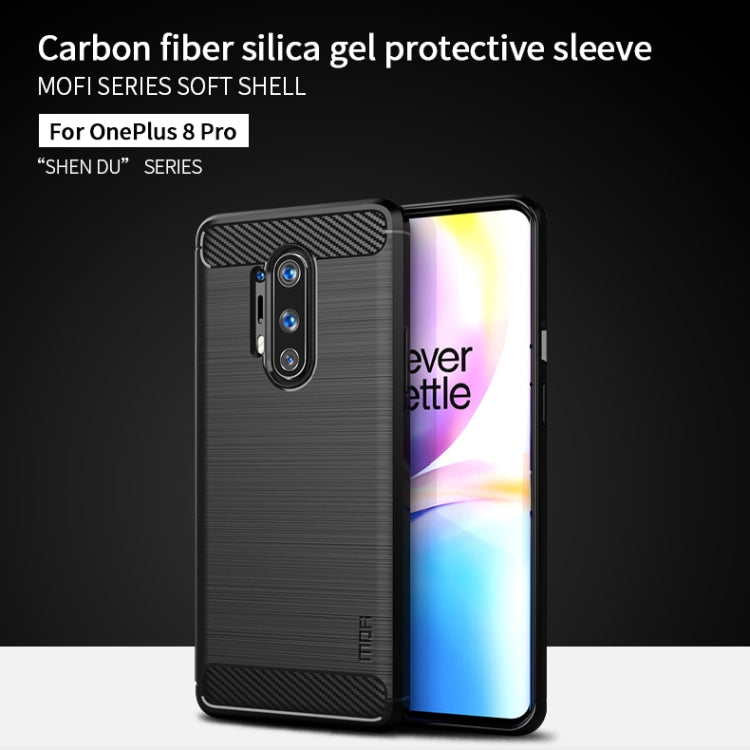 For OnePlus 8 Pro MOFI Gentleness Series Brushed Texture Carbon Fiber Soft TPU Case(Black) - OnePlus Cases by MOFI | Online Shopping UK | buy2fix