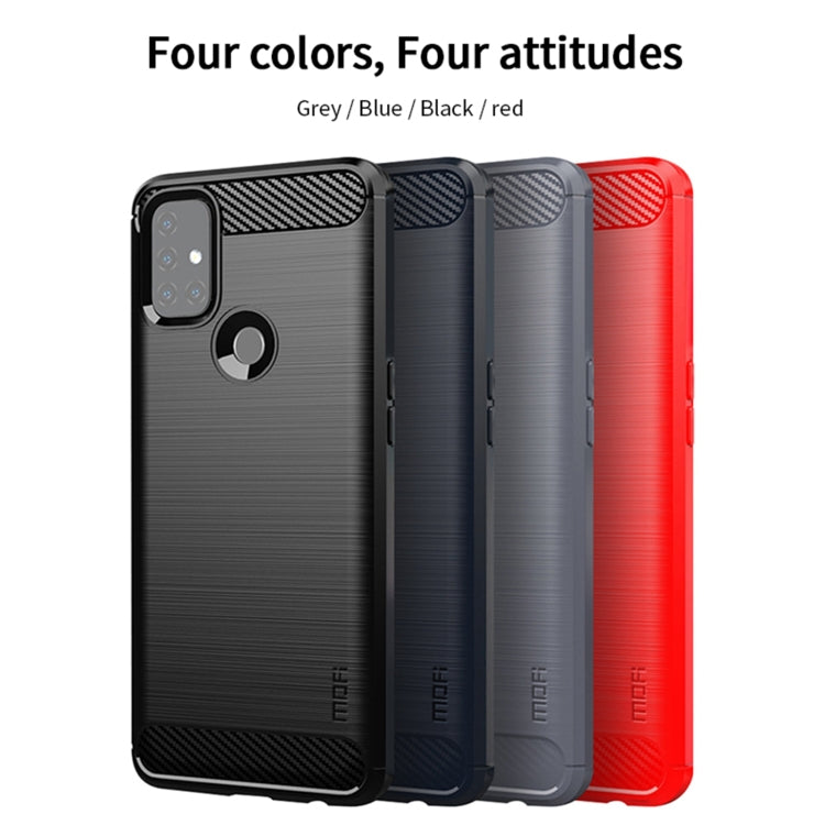 For OnePlus Nord N10 5G MOFI Gentleness Series Brushed Texture Carbon Fiber Soft TPU Case(Black) - OnePlus Cases by MOFI | Online Shopping UK | buy2fix