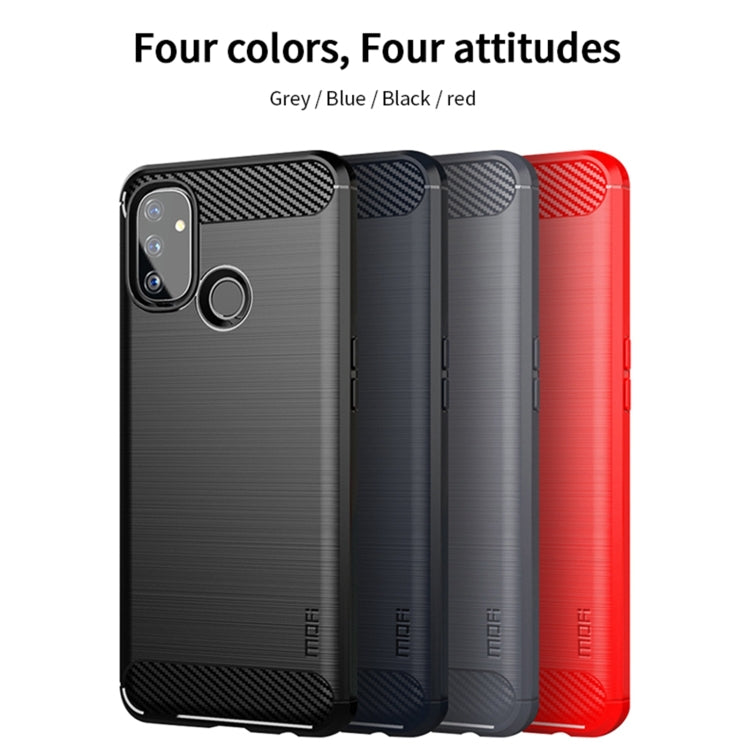 For OnePlus Nord N100 MOFI Gentleness Series Brushed Texture Carbon Fiber Soft TPU Case(Black) - OnePlus Cases by MOFI | Online Shopping UK | buy2fix