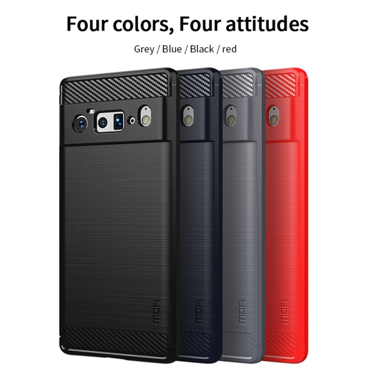 For Google Pixel 6 Pro MOFI Gentleness Series Brushed Texture Carbon Fiber Soft TPU Case(Red) - Google Cases by MOFI | Online Shopping UK | buy2fix