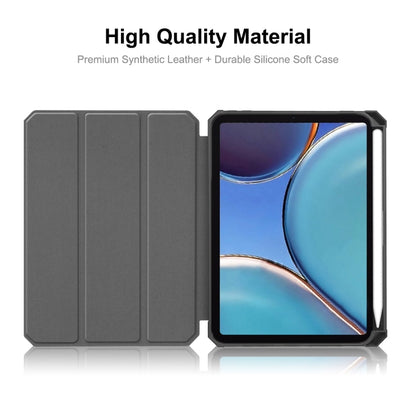 For iPad mini 2024 / mini 6 ENKAY Custer Texture Horizontal Flip PU+TPU Leather Tablet Case with Three-folding Holder & Sleep / Wake-up Function & Pen Holder(Dark Blue) - iPad mini 6 Cases by ENKAY | Online Shopping UK | buy2fix