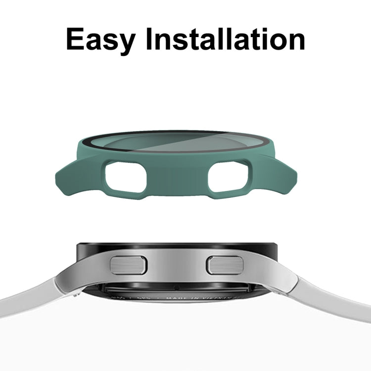 ENKAY Hat-Prince Full Coverage PC Frame + Tempered Glass Protector Composite Case for Samsung Galaxy Watch4 44mm(Green) - Watch Cases by ENKAY | Online Shopping UK | buy2fix