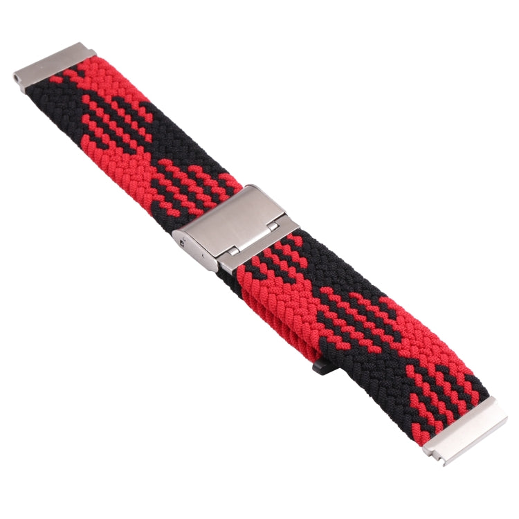 For Samsung Galaxy Watch 4 / Watch 5 20mm Nylon Braided Metal Buckle Watch Band(Z Black Red) - Watch Bands by buy2fix | Online Shopping UK | buy2fix