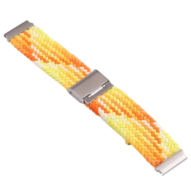 For Samsung Galaxy Watch 4 / Watch 5 20mm Nylon Braided Metal Buckle Watch Band(Orange Yellow) - Watch Bands by buy2fix | Online Shopping UK | buy2fix