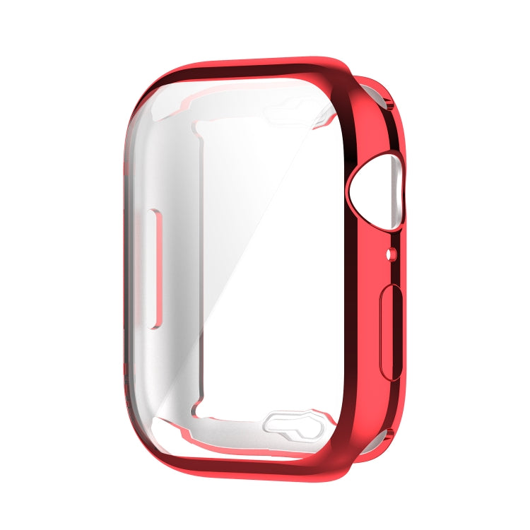 Shockproof TPU Full Protective Shell with Protective Film For Apple Watch Series 9 / 8 / 7 41mm(Red) - Watch Cases by buy2fix | Online Shopping UK | buy2fix