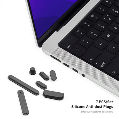 ENKAY Hat-Prince 3 in 1 Crystal Laptop Protective Case + TPU Keyboard Film + Anti-dust Plugs Set for MacBook Pro 16.2 inch A2485 2021/A2880 2023, Version:US Version(Black) - MacBook Pro Cases by ENKAY | Online Shopping UK | buy2fix