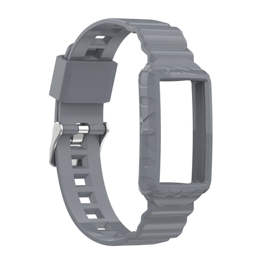 For Fitbit Charge 5 Silicone One Body Armor Watch Band(Gray) - Watch Bands by buy2fix | Online Shopping UK | buy2fix