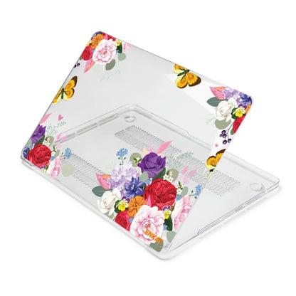 ENKAY Flower Series Pattern Laotop Protective Crystal Case For MacBook Pro 13.3 inch A2251 / A2289 / A2338 2020(Rose) - MacBook Pro Cases by ENKAY | Online Shopping UK | buy2fix