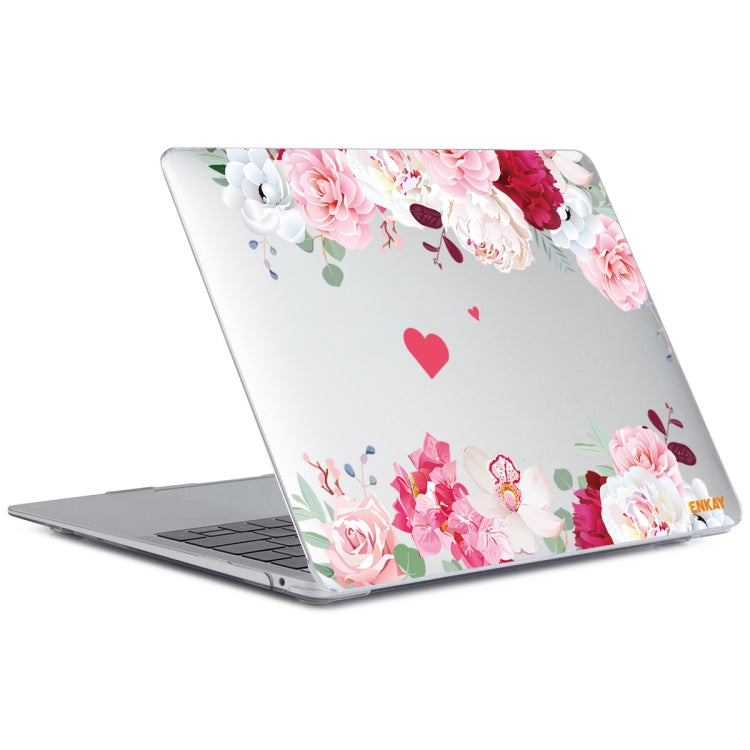 ENKAY Flower Series Pattern Laotop Protective Crystal Case For MacBook Pro 15.4 inch A1707 / A1990(Peony) - MacBook Pro Cases by ENKAY | Online Shopping UK | buy2fix