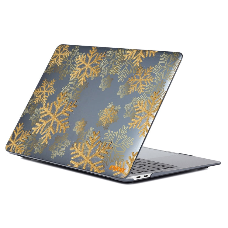 ENKAY Vintage Pattern Series Laotop Protective Crystal Case For MacBook Pro 13.3 inch A1706 / A1708 / A1989 / A2159(Golden Snowflake) - MacBook Pro Cases by ENKAY | Online Shopping UK | buy2fix