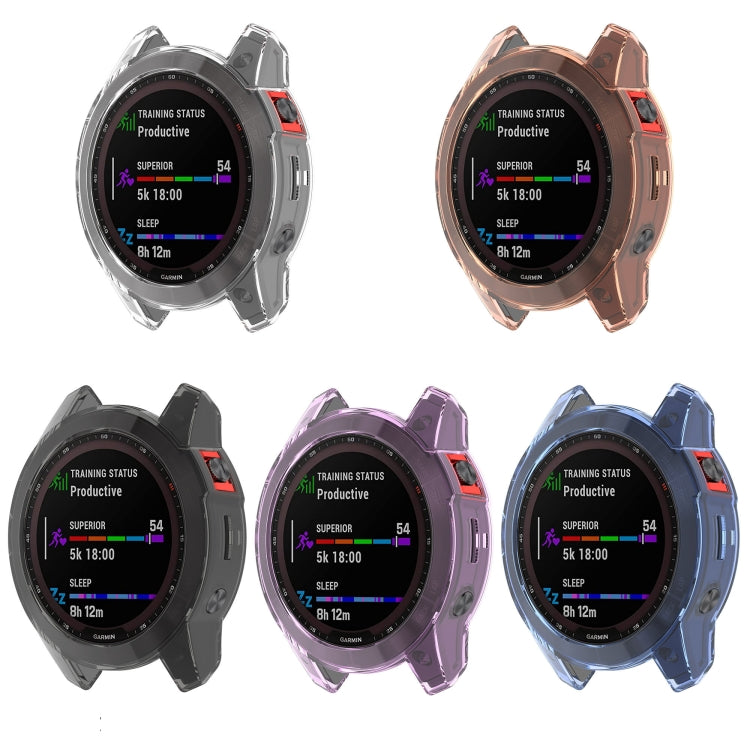 For Garmin Fenix 7X Shockproof TPU Soft Protective Case(Purple) - Watch Cases by buy2fix | Online Shopping UK | buy2fix