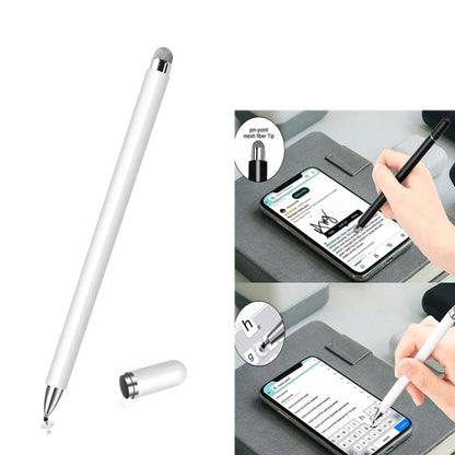 AT-30 2-in-1  Silicone Sucker + Conductive Cloth Head Handwriting Touch Screen Pen Mobile Phone Passive Capacitive Pen(White) - Stylus Pen by buy2fix | Online Shopping UK | buy2fix