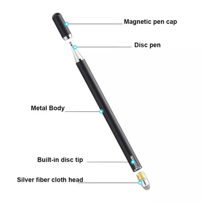 AT-30 2-in-1  Silicone Sucker + Conductive Cloth Head Handwriting Touch Screen Pen Mobile Phone Passive Capacitive Pen(Black) - Stylus Pen by buy2fix | Online Shopping UK | buy2fix