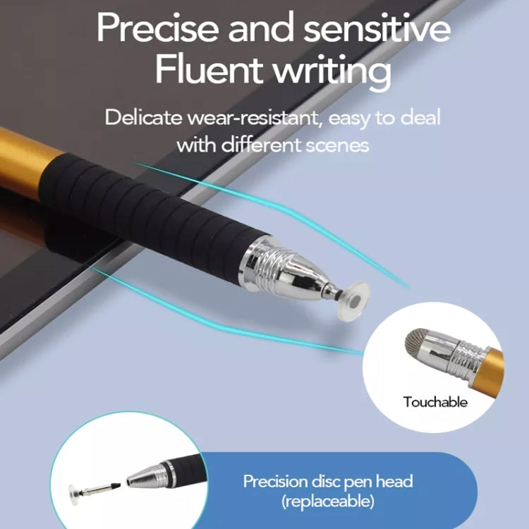 AT-31 Conductive Cloth Head + Precision Sucker Capacitive Pen Head 2-in-1 Handwriting Stylus with 2 Pen Head(Rose Gold) - Stylus Pen by buy2fix | Online Shopping UK | buy2fix