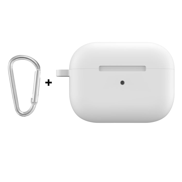 For Apple AirPods Pro 2 2022 ENKAY Thickened Silicone Protective Case with Keychain(White) - For AirPods Pro 2 by ENKAY | Online Shopping UK | buy2fix