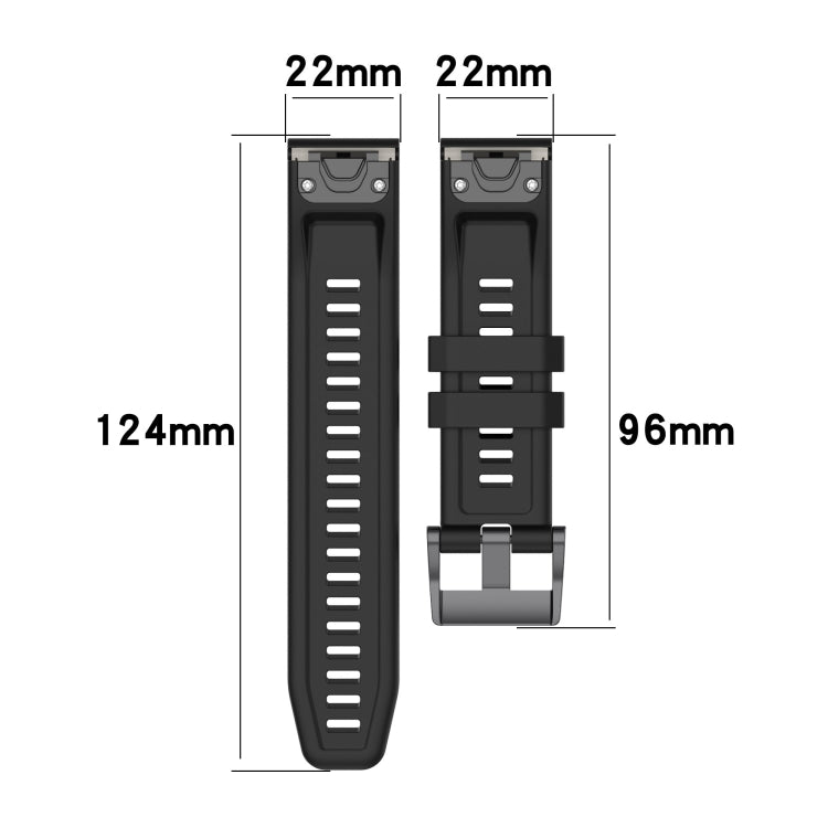 For Garmin EPIX Gen 2 22mm Two-Color Sports Silicone Watch Band(White+Black) - Watch Bands by buy2fix | Online Shopping UK | buy2fix