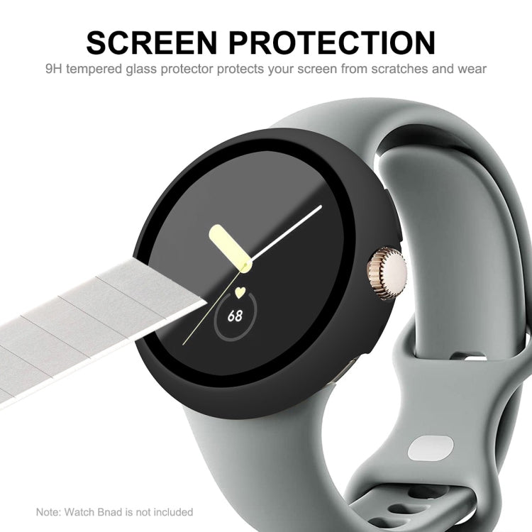 For Google Pixel Watch ENKAY Hat-Prince Full Coverage PC Frame + 9H Tempered Glass Case(Transparent) - Watch Cases by buy2fix | Online Shopping UK | buy2fix