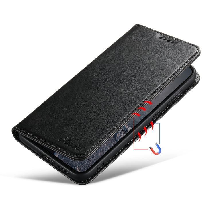 For Samsung Galaxy S23 5G Suteni Calf Texture Horizontal Flip Leather Phone Case(Black) - Galaxy S23 5G Cases by Suteni | Online Shopping UK | buy2fix