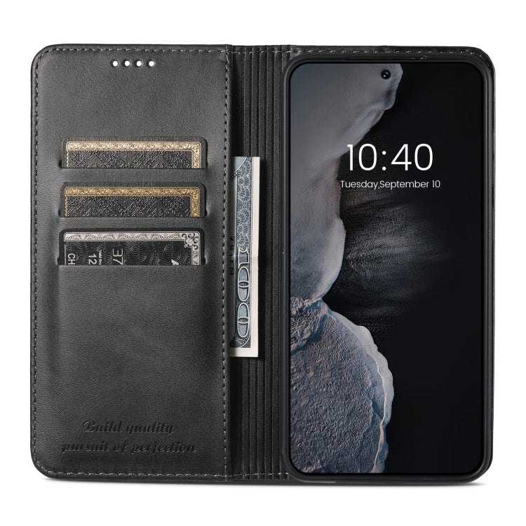 For Samsung Galaxy S23 5G Suteni Calf Texture Horizontal Flip Leather Phone Case(Black) - Galaxy S23 5G Cases by Suteni | Online Shopping UK | buy2fix