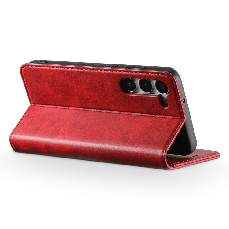 For Samsung Galaxy S24 Ultra 5G Suteni Calf Texture Horizontal Flip Leather Phone Case(Red) - Galaxy S24 Ultra 5G Cases by Suteni | Online Shopping UK | buy2fix