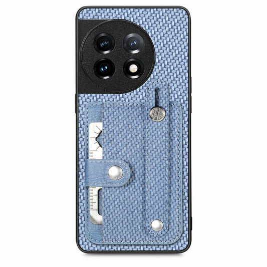 For OnePlus 11 Wristband Kickstand Card Wallet Back Cover Phone Case with Tool Knife(Blue) - OnePlus Cases by buy2fix | Online Shopping UK | buy2fix